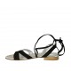 Sandalia para mujeres con cordones en gamuza negra tacon 2 - Tallas disponibles:  42