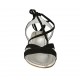 Sandalia para mujeres con cordones en gamuza negra tacon 2 - Tallas disponibles:  42