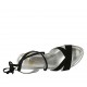 Sandalo da donna con laccio in camoscio nero tacco 2 - Misure disponibili: 42, 43, 44, 45, 46