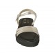 Sandale pour femmes en cuir lamé platine avec courroie et talon compensé 3 - Pointures disponibles:  43, 45, 46