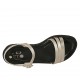 Sandalo da donna con cinturino in pelle laminata platino zeppa 3 - Misure disponibili: 42, 43, 44, 45, 46
