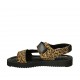 Sandalo da donna con elastico e velcro in camoscio maculato zeppa 3 - Misure disponibili: 42, 43, 44, 45, 46