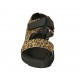 Sandalo da donna con elastico e velcro in camoscio maculato zeppa 3 - Misure disponibili: 42, 43, 44, 45, 46