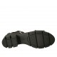 Scarpa aperta da donna con cerniera e fibbie in pelle nera tacco 5 - Misure disponibili: 42, 43, 45