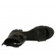 Scarpa aperta da donna con cerniera e fibbie in pelle nera tacco 5 - Misure disponibili: 42, 43, 45