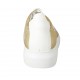 Woman's laced sports shoe in white leather and golden laminated leather wedge heel 4 - Available sizes:  42, 43, 44, 45