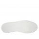 Woman's laced sports shoe in white leather and golden laminated leather wedge heel 4 - Available sizes:  42, 43, 44, 45
