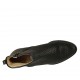 Botines para mujer con cremallera en piel y piel perforada negra tacon 5 - Tallas disponibles:  45