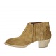 Stivaletto da donna con elastici in camoscio ocra tacco 5 - Misure disponibili: 33, 34, 42, 43, 44, 45, 46