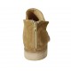 Woman's ankle boot with zipper in ocher suede heel 5 - Available sizes:  43, 44, 45, 46