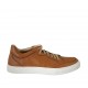 Scarpa stringata da uomo con plantare estraibile in pelle e pelle forata color cuoio - Misure disponibili: 47, 48, 49, 50