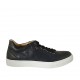Scarpa stringata da uomo con plantare estraibile in pelle e pelle forata blu - Misure disponibili: 47, 48, 49, 50