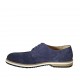 Scarpa derby da uomo stringata in camoscio e camoscio forato blu - Misure disponibili: 47, 48, 49, 50