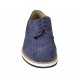 Scarpa derby da uomo stringata in camoscio e camoscio forato blu - Misure disponibili: 48, 49