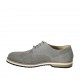 Scarpa derby da uomo stringata in camoscio e camoscio forato grigio - Misure disponibili: 47, 48, 49, 50