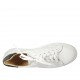 Scarpa stringata da uomo con plantare estraibile in pelle e pelle intrecciata bianca e nera - Misure disponibili: 47, 48, 49, 50