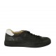 Man's laced shoe with removable insole in black and white leather and braided leather - Available sizes:  47, 48, 50