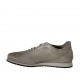 Scarpa stringata da uomo con plantare estraibile in pelle e pelle forata grigia - Misure disponibili: 47, 48, 49, 50
