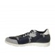 Scarpa casual stringata da uomo con plantare estraibile in pelle bianca e blu e tessuto blu e grigio - Misure disponibili: 46, 47, 48, 49, 50