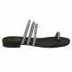 Mules entredoigt avec goujons pour femmes en cuir gris talon 1 - Pointures disponibles:  33, 42, 43, 45