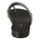 Chanclas de dedo con tachuelas para mujer en piel gris tacon 1 - Tallas disponibles:  33, 42, 43, 45
