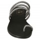 Woman's thong mules with studs in grey leather heel 1 - Available sizes:  33, 42, 43, 45