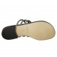 Woman's thong mules with studs in grey leather heel 1 - Available sizes:  33, 42, 43, 45