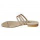 Sabot infradito con borchie da donna in pelle beige tacco 1 - Misure disponibili: 33, 34, 42, 43, 44