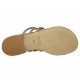 Chanclas de dedo con tachuelas para mujer en piel beis tacon 1 - Tallas disponibles:  33, 34, 42, 43, 44