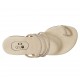 Sabot infradito con borchie da donna in pelle beige tacco 1 - Misure disponibili: 33, 34, 42, 43, 44