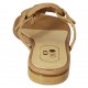 Mule entredoigt pour femmes en cuir brun clair talon 1 - Pointures disponibles:  33, 42, 43, 44, 45