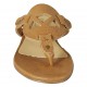 Mule entredoigt pour femmes en cuir brun clair talon 1 - Pointures disponibles:  33, 42, 43, 44, 45