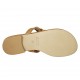 Mule entredoigt pour femmes en cuir brun clair talon 1 - Pointures disponibles:  33, 42, 43, 44, 45