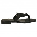 Chanclas de dedo para mujer en piel negra tacon 1