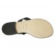 Sabot a infradito da donna in pelle di colore nero tacco 1 - Misure disponibili: 34, 42, 43, 44, 45