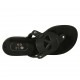 Chanclas de dedo para mujer en piel negra tacon 1 - Tallas disponibles:  34, 42, 43, 44, 45