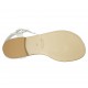 Woman's thong sandal with straps and pearls in white leather heel 1 - Available sizes:  33, 43, 44