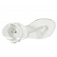 Woman's thong sandal with straps and pearls in white leather heel 1 - Available sizes:  33, 43, 44