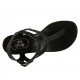 Sandalo infradito da donna con cinturini e perle in pelle nera tacco 1 - Misure disponibili: 34, 42, 43, 44