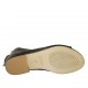 Chaussure ouverte pour femmes en cuir perforé noir avec fermeture éclair talon 1 - Pointures disponibles:  33, 42, 43, 44