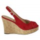 Sandale pour femmes en daim rouge talon compensé 10 - Pointures disponibles:  31, 33, 34, 42, 43, 44