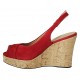 Sandale pour femmes en daim rouge talon compensé 10 - Pointures disponibles:  31, 33, 34, 42, 43, 44
