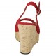 Sandale pour femmes en daim rouge talon compensé 10 - Pointures disponibles:  31, 33, 34, 42, 43, 44