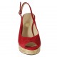Sandale pour femmes en daim rouge talon compensé 10 - Pointures disponibles:  31, 33, 34, 42, 43, 44