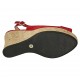 Sandale pour femmes en daim rouge talon compensé 10 - Pointures disponibles:  31, 33, 34, 42, 43, 44