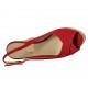 Sandale pour femmes en daim rouge talon compensé 10 - Pointures disponibles:  31, 33, 34, 42, 43, 44