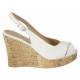 Sandale pour femmes en cuir blanc talon compensé 10 - Pointures disponibles:  31, 32, 33, 34, 42, 44, 45