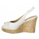 Sandale pour femmes en cuir blanc talon compensé 10 - Pointures disponibles:  31, 32, 33, 34, 42, 44, 45