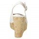 Sandale pour femmes en cuir blanc talon compensé 10 - Pointures disponibles:  31, 32, 33, 34, 42, 44, 45