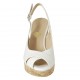 Sandale pour femmes en cuir blanc talon compensé 10 - Pointures disponibles:  31, 32, 33, 34, 42, 44, 45